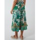 Tropical Print Wide Leg Trouser