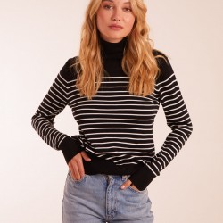 Thin Stripe Roll Neck Jumper