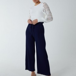 Wide Leg Pleated Trousers