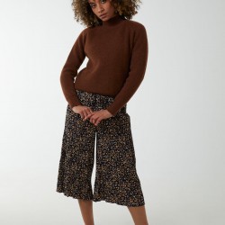 Animal Print Cropped Trousers