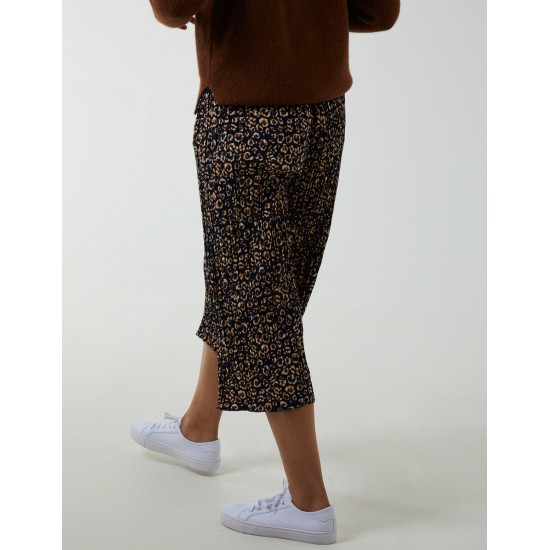 Animal Print Cropped Trousers