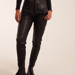 Matte Faux Leather Tailored Trouser