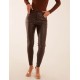 PU Mid Rise Coated Skinny Jeans