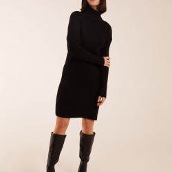 Rib Knitted Roll Neck Jumper Dress