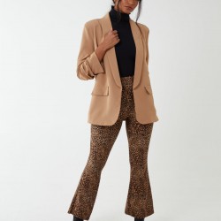 Leopard Print Flared Pants