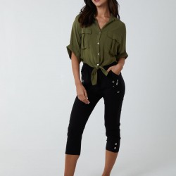 Zip Detail Crop Trouser