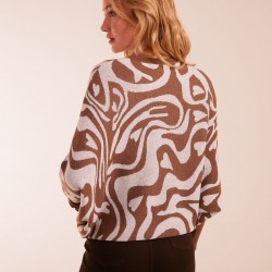 Geometric Swirl Batwing Jumper