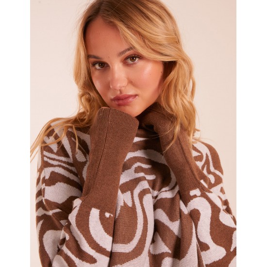 Geometric Swirl Batwing Jumper