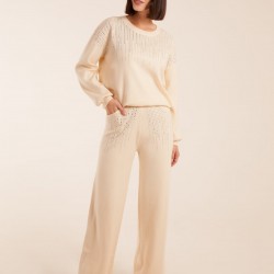 Diamante Knitted Flared Trousers