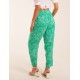 Leaf Print Capri Trousers