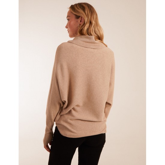 Oversized Roll Neck Batwing Jumper