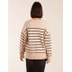 Thin Stripe Crew Neck Chunky Jumper